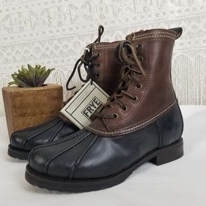 Frye Veronica Duck Leather Lace Up Boot Fu…
